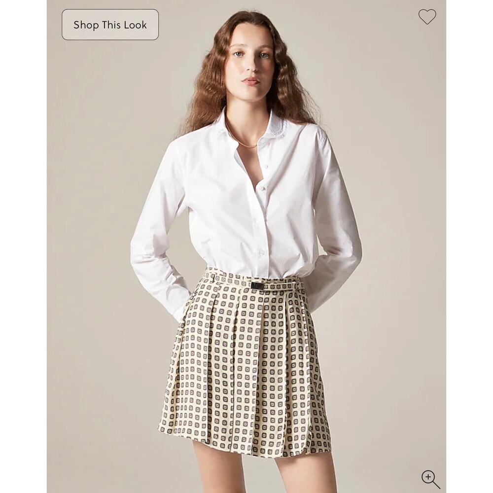 J. Crew Jules classic-fit shirt in cotton poplin White NWT size 8